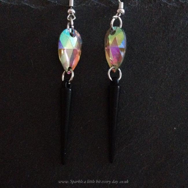 Black spike earrings.