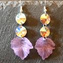 Purple leaf rainbow earrings. Link to more earrings.
