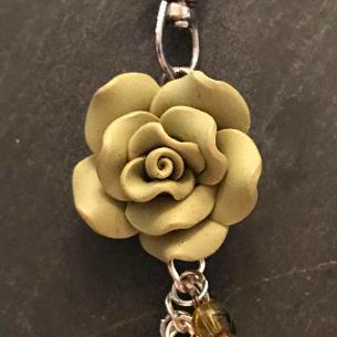 Close up view of a feature of the bag charm.
