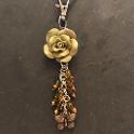 Rose and butterfly bag charm