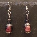 Purple rose drop earrings