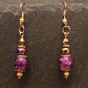 Purple crackle rainbow drop earrings.
