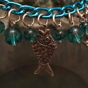 Turquoise charm bracelet.