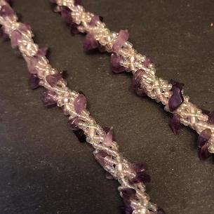 Amethyst spiral rope necklace.