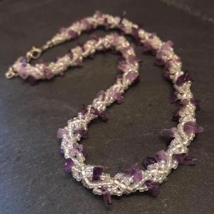 Amethyst spiral rope necklace.
