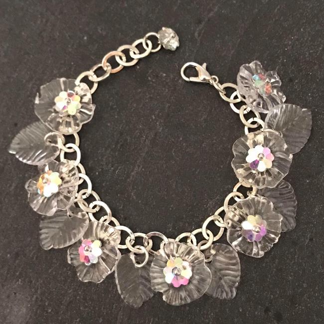 Clear flowers child's bracelet.