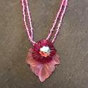Pink and plum leaf necklace.