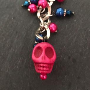 Close up view of a feature of the bag charm.