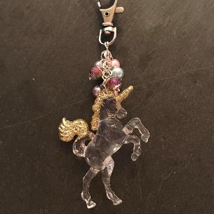 Close up of a detail of the bag charm.