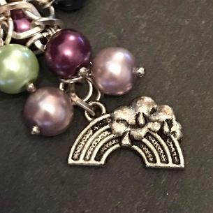 Close up view of a feature of the bag charm.